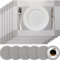 HEYOMART 6er Set Platzsets und Untersetzer, rutschfest Abwaschbar Tischsets, PVC Vinyl Hitzebeständig Platzdeckchen, Ideal für Küche, Party, Hochzeit usw, Silber