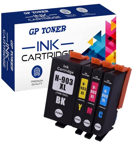 GP TONER Kompatibel Tintenpatrone als Ersatz für HP 903XL 903 XL Multipack Druckerpatronen für HP Officejet 6950 Pro 6970 6760 6978 6979 6965 6968 (Schwarz, Cyan, Magenta, Gelb)