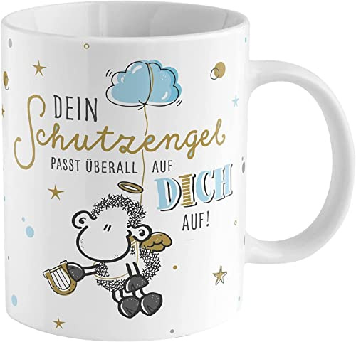 Sheepworld 47236 Zaubertasse in Geschenkbox Dein Schutzengel passt überall auf Dich auf, Mehrfarbig