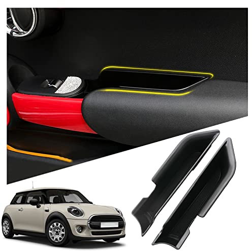 Ruiya Compatible with Mini Cooper F56 (2-Door) 2015-2024 Car Door Handle Storage Box, 2 Pieces Container Organiser Tray Car Door Handle Organiser Tray Storage Box Cooper F56 Accessories