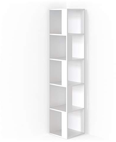 Vicco Étagère d'angle Lio, Blanc, 33.3 x 162.2 cm