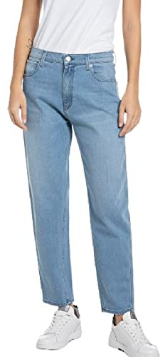 Replay Damen Jeans Keida Baloon-Fit, Light Blue 010 (Blau), 29W / 28L