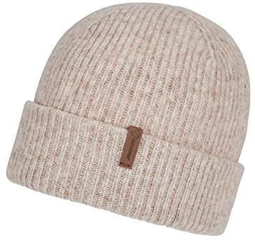 Ziener Unisex Ildikono M tze gestrickt Aufschlag Wollanteil, silver beige, Einheitsgröße EU