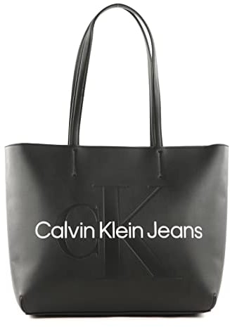Calvin Klein Jeans Cabas Femme Sac Fermeture Éclair, Noir (Black), Taille Standard