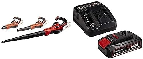 Einhell Soffiatore universale a batteria GE-UB 18/250 Li E-Solo Power X-Change + Einhell Pxc Starter Kit 18 V, Batteria 2,5 Ah E Caricabatteria Power X-Change, Nero Rosso, 10 x 15 x 11.3 Cm