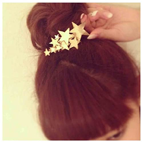 Dervivea Boho Star Haarspange Pin Cluster Stern Haarspange Clip Gold Stern Haarnadel Clip Metall Stern Pferdeschwanzhalter Haarspange Dekoratives Haarzubehör Für Frauen Und Mädchen Kopfschmuck