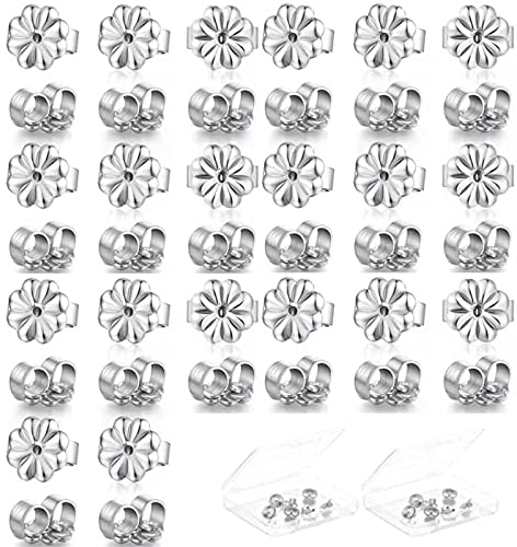 0Pairs Ohrringrücken für Ohrstecker,925 Sterling Silber Ohrring Heber Rücken Ersatz Hypoallergen Ohrring Sicherheit Unterstützung Rücken für schwere Ohrringe Heben schlaffe Ohrläppchen