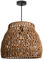 Paco Home LED Pendellampe Pendelleuchte Hängelleuchte Hängelampe für Wohnzimmer Schlafzimmer Esszimmer Schirm Papier E27, Farbe:Natur (Ø35cm), Leuchtenart___Farbe:Pendelleuchte - Schwarz