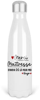 Bouteille isotherme personnalisable Pour moi | Gourde isotherme | Cadeau Maîtresse, maître, atsem, nounou | Cadeau fin d'année