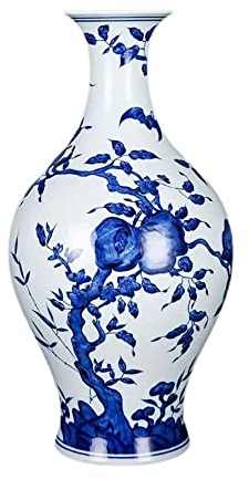 Vasen Vase aus Keramik, handgefertigt, blaues und weißes Muster, Büro- und Wohnaccessoires for Blumen Deko