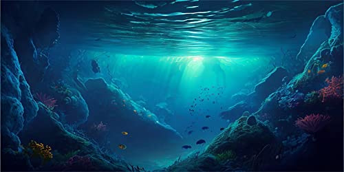 MIRRORANG 120x46cm Tropische Fische Tank Poster Hintergrund Flussbett & See Wasserpflanze Unterwasser Aquarium Hintergrund