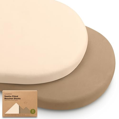 2-Pack Bio Spannbettlaken Babybett für Mädchen, Jungen - 100% Baumwolle Spannbettlaken Kinderwagen, Spannbettlaken Stubenwagen & Wiegen Matratze Bezug, Unisex Beistellbett Spannbettlaken (Pecan)