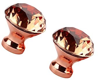 Veemoon Möbelgriffe Schrankbeschläge Glasknöpfe Küchenschubladenknöpfe Roségold 2er-set