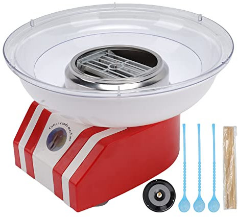 LOCADENCE Zuckerwattemaschine, EU Stecker 220 V ~ 240 V, Geräuscharm, Einfache Bedienung, Automatische Elektrische Zuckerwattemaschine für Zuhause, mit Wiederverwendbarem Löffel,