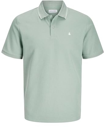 JACK & JONES Jjeaustin Polo SS Noos, Vert Iceberg-Détails : Play, S Homme
