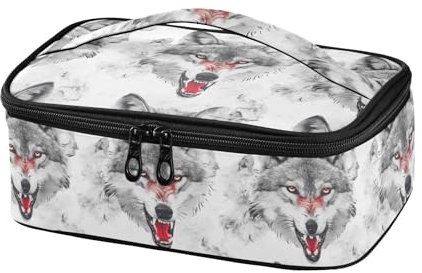 Angry Wolfs - Lonchera térmica portátil para mujeres y hombres, para escuela, oficina, picnic, viajes