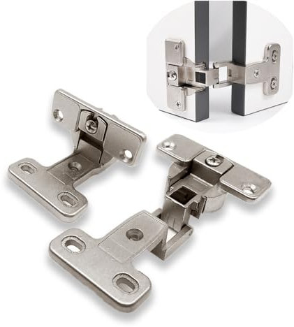 TAIQIAOLE 2 bisagras de gabinete de ángulo de 270 grados, bisagra de puerta abierta completa, bisagras de ángulo grande para bisagras de esquina de puerta plegable (cubierta completa 3/4 plateada)