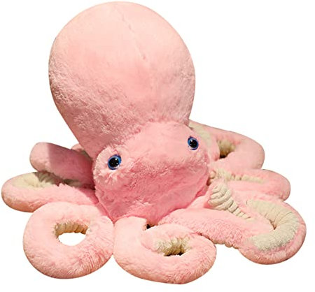 Pieuvre en Peluche, Poulpe Super Douces et Moelleuses, Peluche de Poulpe RéAlistes, Câlin Poulpe Peluche Animal de Mer Poulpe Jouets pour Enfants Garçons Filles (Rose,65cm)
