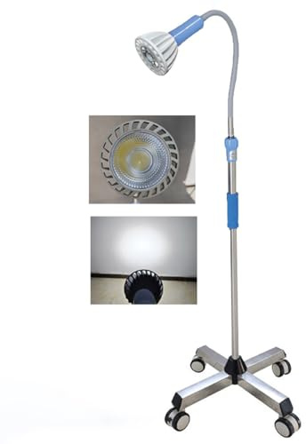 LED Surgical Examination Lamp, Gynecology Exam Lamp, Mobile LED Medical Exam Light Lamp Floor Stand Type Wheels Rolling Base, 1.1m-1.8m Height Adjustment for Outpatient Service