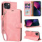GOTOURED for iPhone 13 Wallet Case, [RFID Blocking 4 Card Slots] [Wrist Strap] [Kickstand] Magnetic Closure Shockproof Protective Soft Leather for iPhone 13 Cover Flip Cases (Pink)