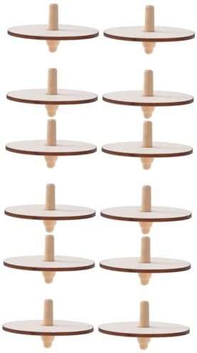 UPKOCH 12stücke Handgemachte Holzgyroskope Zum Bemalen Kreatives Spielzeug Für Junge Mädchen Fördert Motorische Fähigkeiten Und Kreativität Unbemalt Natürlicher Holzfarbe