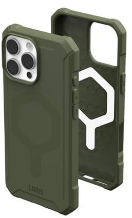 URBAN ARMOR GEAR UAG Designed for iPhone 16 Pro Max Case 6.9 Essential Armor - Compatible with MagSafe Charging Rugged Slim Sleek Shockproof Anti-Slip Military Grade Protective Cover, Olive Drab
