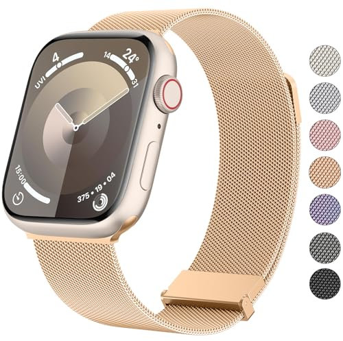 Wanme Compatibles con Correa Apple Watch 41mm 40mm 38mm 45mm 44mm 42mm 49mm Mujer Hombre, Pulseras de Repuesto para Reloj de Metal de Acero Inoxidable para iWatch Series SE Ultra 9 8 7 6 5 4 3 2 1