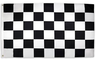 KGDUYC Bandera De Cuadros En Blanco y Negro, 90x150 Cm, 3x5 Pies, 4 Ojales, Bandera De Coche De Carreras, Fiesta De Cumpleaños, Bandera De Línea De Metavos,bandera