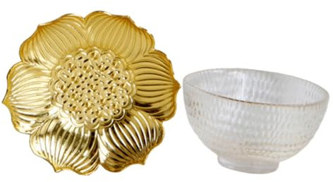 GREENADSCAPE 1 Jeu Tasse à Thé En Verre Chinois Verres Clairs Tasse De Thé Chinoise Boules à Thé Pour Le Thé En Vrac Tasse De Thé Aux Fleurs Bol à Thé Chinois De Café Un Verre Golden