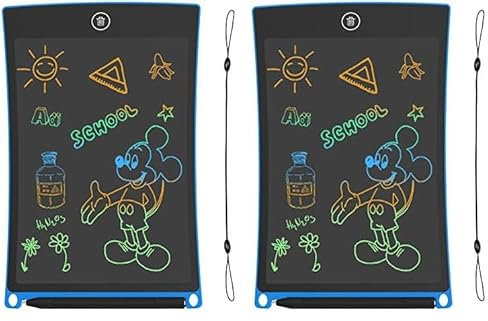 GUYUCOM Tablette Dessin 8,5 Pouces Ecriture LCD et Tablette Magique pour Les Enfants avec Une Ligne Colorée et Plus Lumineuse,Grands Cadeauxs pour 3 4 5 6 7 Ans Garçons Filles (Bleu) (Lot de 2)