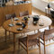 Mid Century Moderner Esstisch aus Gummiholz, rund, oval, ausziehbar für 2 bis 8 Personen, Massivholz, Küche, Esszimmertisch, kreatives erweiterbares Design, keine Stühle im Lieferumfang enthalten