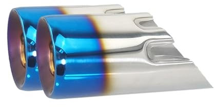 Auto-Heck-Hals 2 Stück Edelstahl-Auspuffblenden für BMW F20 F21 M135 F22 F23 M235i M240i F30 F31 335i 340i F34 GT F32 F33 435i 440i Auspuffendstück(Blue Straight)