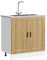 Myheimly Küchenschrank Holzwerkstoff,hoher Küchenschrank, Schrank,Küchenzeile,Schrank Küche,Einbauküche Spülenunterschrank Porto Artisan-Eiche 80x46x81,5 cm
