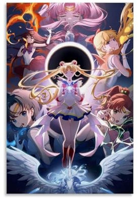 YRAEYWAER Poster, Motiv: Sailor Moon (9 Poster, ästhetische Dekoration, Wohnzimmer, Wohnzimmer, Wandkunst, Poster, 20 x 30 cm, ungerahmt, 9 Stück
