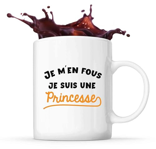 Tasse Je m’en fous je suis une princesse | Mug | Idée Tasse Personnalisable Cadeau Anniversaire Fête Original Famille Travail Départ Collègue Retraite Noël.