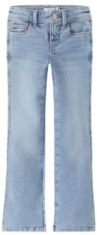NAME IT Mädchen Nkfpolly Skinny Boot Jeans 1142-Au Noos, Light Blue Bleached Denim, 152 EU