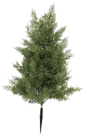 Milageto Pianta Artificiale Da Interno, 50 Cm Ramo Di Pino Finto in Plastica, Albero Decorazioni Natalizie Con Picchetto, Piante Finte Da Esterno per Terreno E Nei Vasi