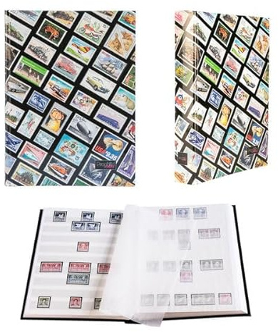 Prophila Collection Briefmarken-Motiv-Einsteckbuch Briefmarkenalbum mit 64 weißen Seiten