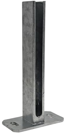 zauniversum Fußplatte für Zaunpfosten (60x40 mm) in gerader 2-Loch-Ausführung für Doppelstabmatten | Pfostenträger | Platte 150 x 80 mm |zum Aufschrauben | von unten geschweißt feuerverzinkt