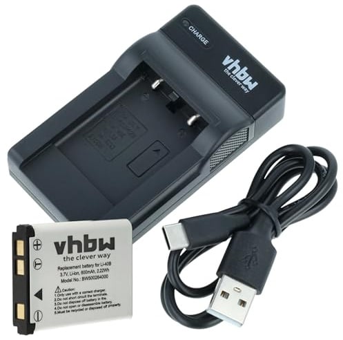 vhbw Ladezubehör-Set kompatibel mit Casio Exilim EX-ZS6 | EX-ZS150, EX-ZS100, EX-ZS5 Kamera - 1x Ladeschale, 1x Ladekabel, 1x Akku