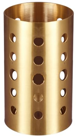 LOPUNER Porta Cubiertos y Escurridor de Acero Inoxidable Drenaje Rápido para Utensilios de Cocina en Casa y Restaurante en Color Dorado