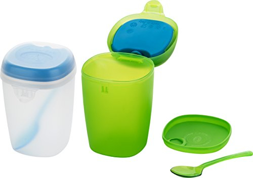 Kigima contenants de yogourt pour Aller avec Pack de Froid et cuillère Lot de 2 Vert/Transparent