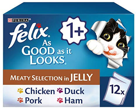Felix As Good As It Looks Meat Selection Cat Food, 12 x 100 g