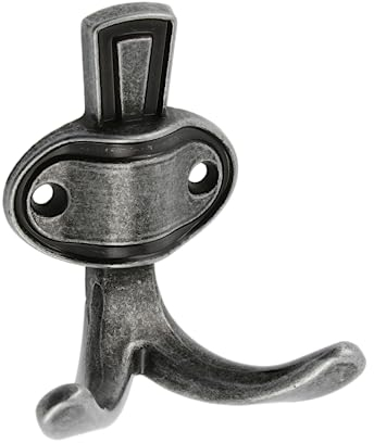 GTV - Petit patère Coruna - Surface : argent vieilli - Hauteur : 76 mm - Largeur : 68 mm - Crochets porte-manteaux pour porte, salle de bain, cuisine, couloir, bureau, bricolage en métal, crochets
