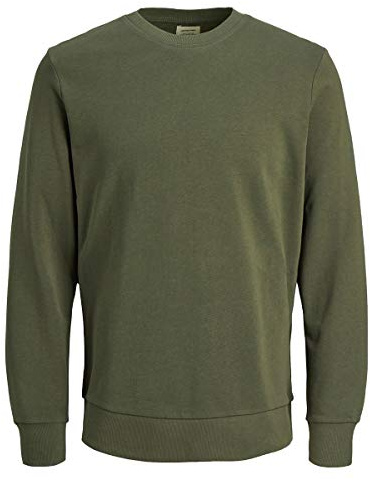 JACK & JONES Men's Jjeholmen Sweat Crew Neck Noos Jumper, Green (Olive Night Fit: Reg Fit), Small