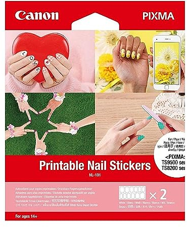 Canon Nagelsticker NL-101 Nailart Maniküre - bedruckbare Nagelaufkleber Set selbstklebend (2 x 12 Sticker)