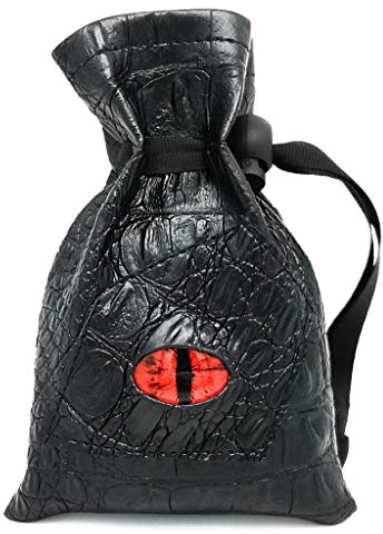 Haxtec Dragon Eye PU-Leder-Kordelzug Tasche, DND Würfelbeutel,Rot/S | Drachenaugen-Design, Kordelzug, Aufbewahrungstasche für Würfel, Münzen & Zubehör, ideal für D&D, Pathfinder & TTRPG-Spieler