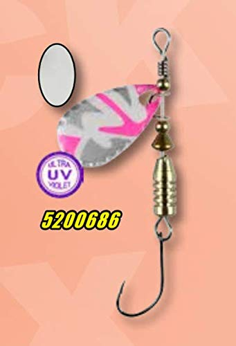 FTM Forellen Blinker Spinner 4g UV Pink Camou Weiß 5200686 UL Ultra Light Fischen Einzelhaken Forellenangeln Barschangeln