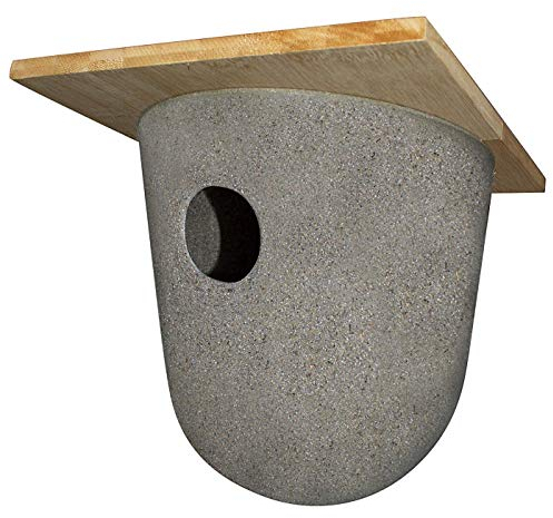 Ryom Nisthöhle aus Bambus/Kunstharz, Vogelnistkasten, 18,5x18,5x20cm, Einflugloch 32mm