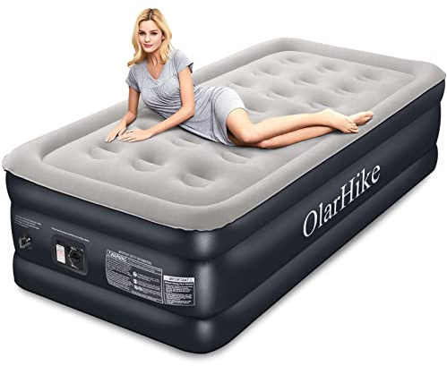 OlarHike Luftmatratze, 1 Person, elektrische Luftmatratze, aufblasbares Gästebett, 1-Sitzer, Schwarz
